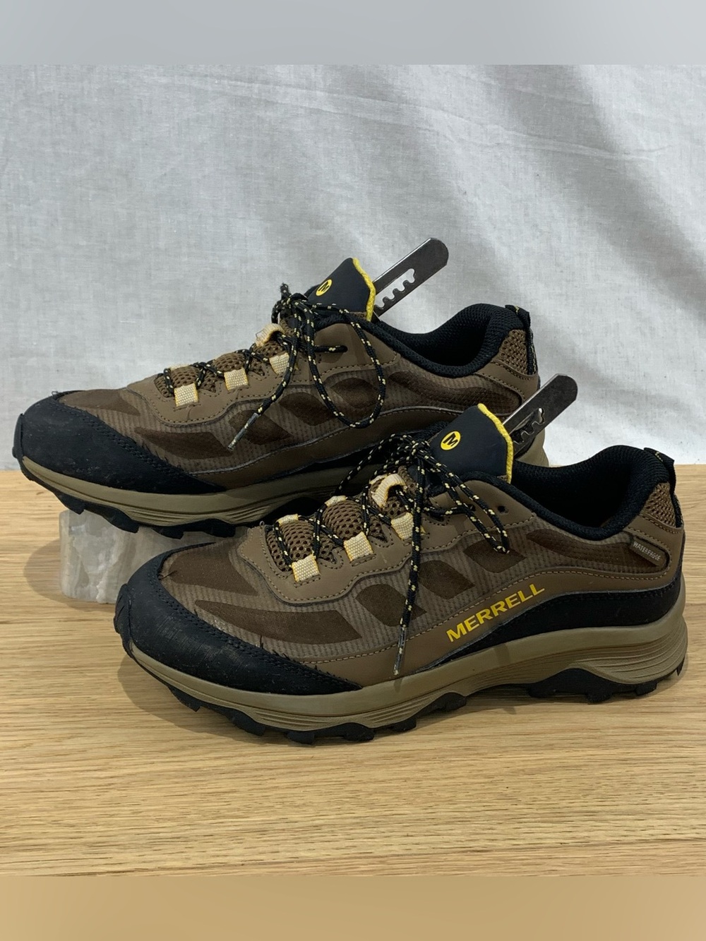Merrell Kids Moab Speed Low Waterproof Hiking Shoes Walnut Brown Youth Size 6 M